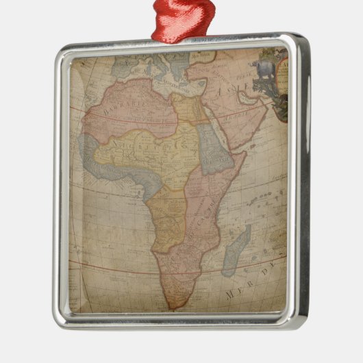 Kaart van Afrika | 1700 Metalen Ornament (Links)