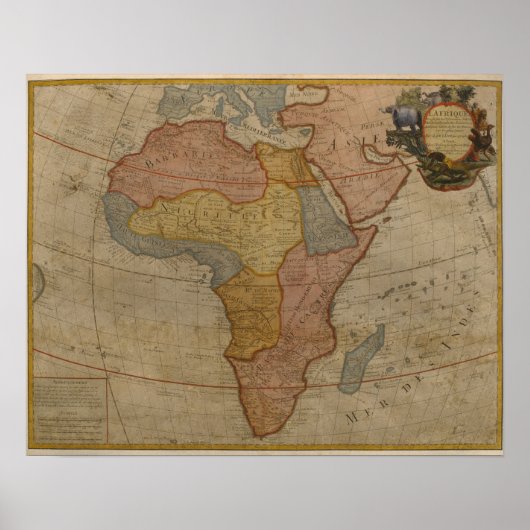 Kaart van Afrika | 1700 Poster (Voorkant)