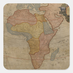 Kaart van Afrika   1700 Vierkante Sticker
