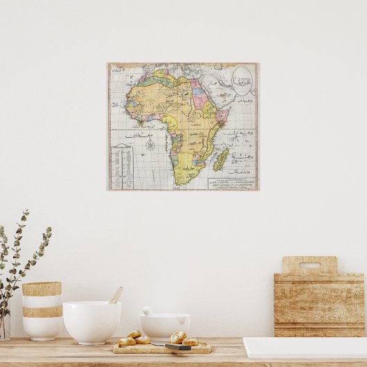 Kaart van Afrika (1803) Poster (Keuken)