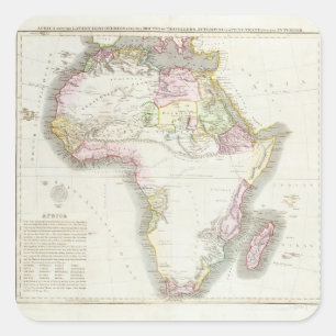 Kaart van Afrika, 1821 Vierkante Sticker