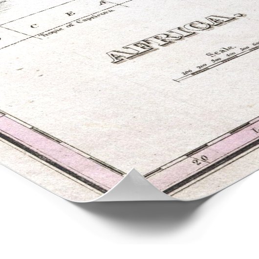  kaart van Afrika (1827) Poster (Hoek)