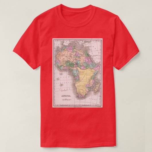  kaart van Afrika 1827 T-shirt (Design voorkant)