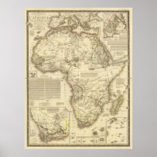  kaart van Afrika (1828) Poster