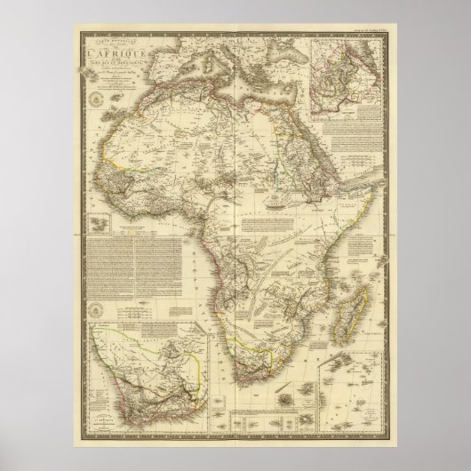 kaart van Afrika (1828) Poster (Voorkant)
