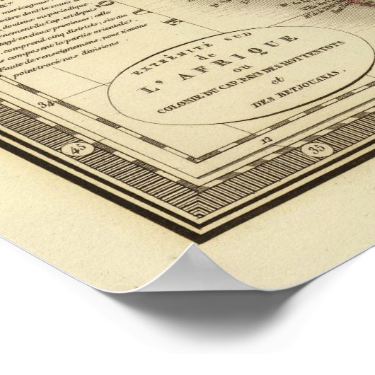  kaart van Afrika (1828) Poster (Hoek)