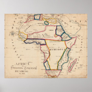 kaart van Afrika (1831) Poster