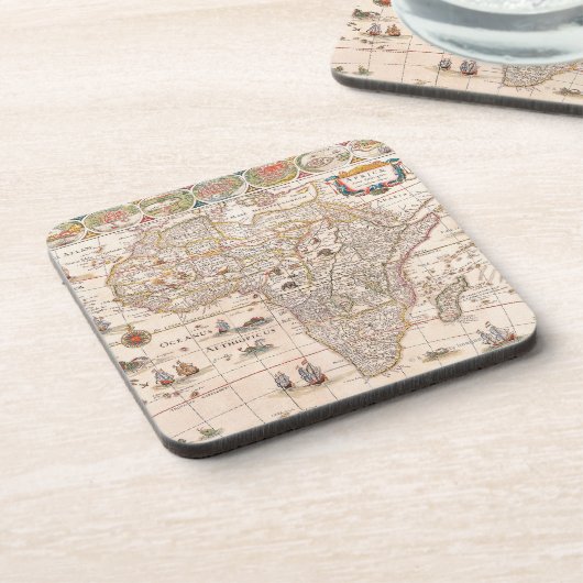 Kaart van Afrika 3 Bier Onderzetter (Linkerzijde)