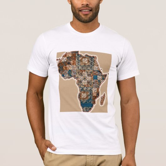 Kaart van Afrika - Bold Abstract Continent T-shirt (Voorkant)