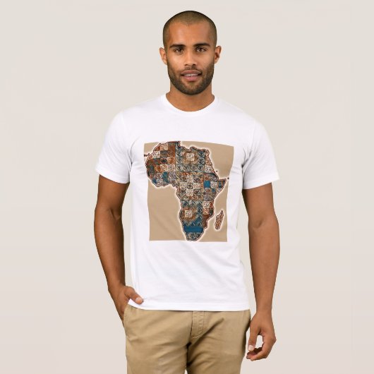 Kaart van Afrika - Bold Abstract Continent T-shirt (Voorkant volledig)