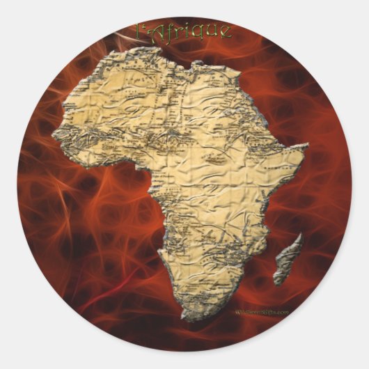 Kaart van Afrika Dark Continent Art Stickers (Voorkant)