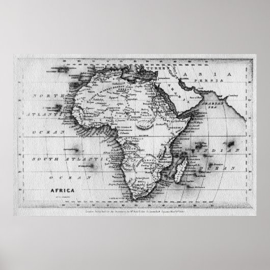 Kaart van Afrika | Door Thomas Stirling gegraveerd Poster (Voorkant)