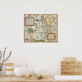 Kaart van Afrika en het Arabisch schiereiland Poster (Keuken)