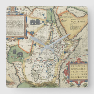 Kaart van Afrika en het Arabisch schiereiland Vierkante Klok