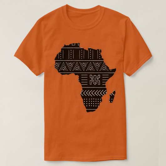 Kaart van Afrika Etnisch Patroon Black en Whit T-shirt (Design voorkant)
