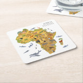 Kaart van Afrika | Flora en fauna Kartonnen Onderzetters (Schuin)