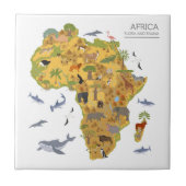 Kaart van Afrika | Flora en fauna Tegeltje (Voorkant)