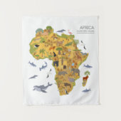 Kaart van Afrika | Flora en fauna Wandkleed (Voorkant)