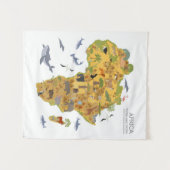 Kaart van Afrika | Flora en fauna Wandkleed (Voorkant (horizontaal))