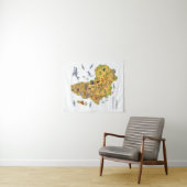 Kaart van Afrika | Flora en fauna Wandkleed (In Situ (horizontaal))