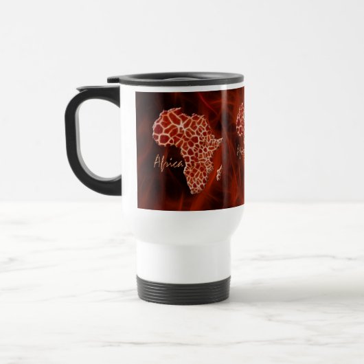 Kaart van AFRIKA Giraffe Spots Wildlife Travel Mug Reisbeker (Links)