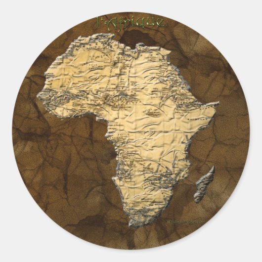 Kaart van Afrika, het donkere continent Ronde Sticker (Voorkant)