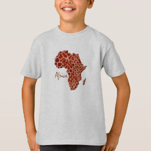 Kaart van AFRIKA L'Afrique Giraffe Spots Design T-shirt