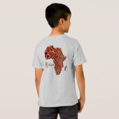 Kaart van AFRIKA L'Afrique Giraffe Spots Design T-shirt (Achterkant volledig)