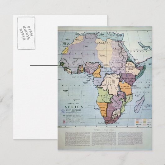 Kaart van Afrika met de Verdragsgrenzen, 1891 (Voorkant / Achterkant)