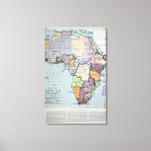 Kaart van Afrika met de Verdragsgrenzen, 1891 Canvas Afdruk