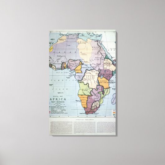 Kaart van Afrika met de Verdragsgrenzen, 1891 Canvas Afdruk (Voorkant)