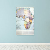 Kaart van Afrika met de Verdragsgrenzen, 1891 Canvas Afdruk (Insitu (Houten vloer))