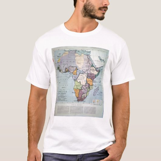 Kaart van Afrika met de Verdragsgrenzen, 1891 T-shirt (Voorkant)