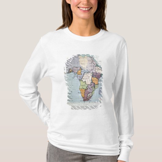 Kaart van Afrika met de Verdragsgrenzen, 1891 T-shirt (Voorkant)