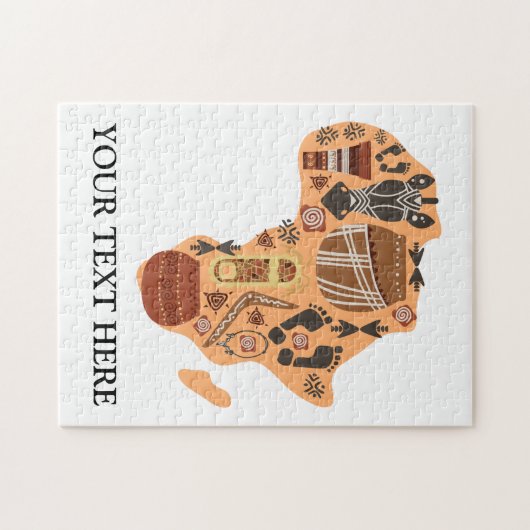 Kaart van Afrika met het erfgoed van de Afrikaanse Legpuzzel (Horizontaal)