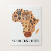 Kaart van Afrika met het erfgoed van de Afrikaanse Legpuzzel (Verticaal)