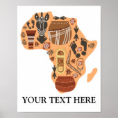 Kaart van Afrika met het erfgoed van de Afrikaanse Poster (Voorkant)