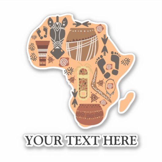 Kaart van Afrika met het erfgoed van de Afrikaanse Sticker (Voorkant)