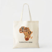 Kaart van Afrika met het erfgoed van de Afrikaanse Tote Bag (Voorkant)