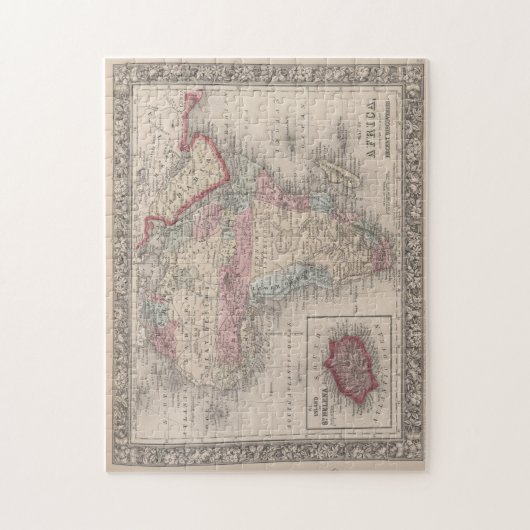 Kaart van Afrika met Sint-Helena Legpuzzel (Verticaal)