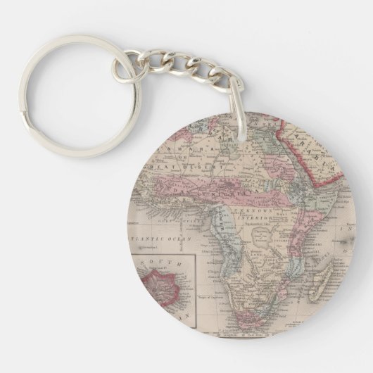 Kaart van Afrika met Sint-Helena Sleutelhanger (Voorkant)