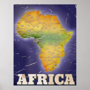 Kaart van afrika poster