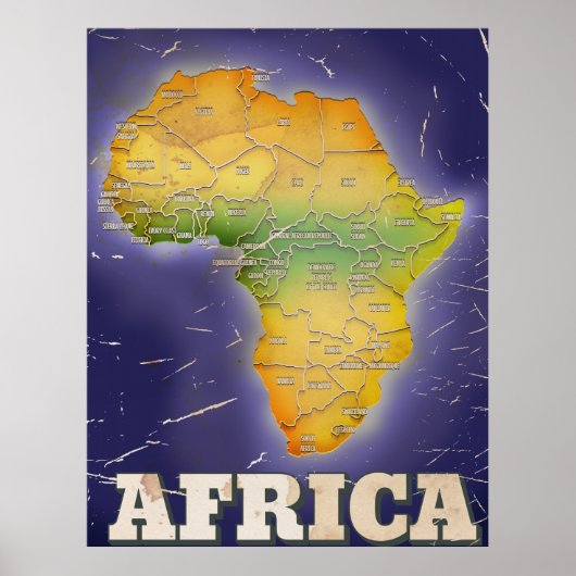 Kaart van afrika poster (Voorkant)