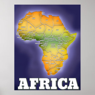 Kaart van afrika poster