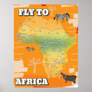 Kaart van Afrika Poster