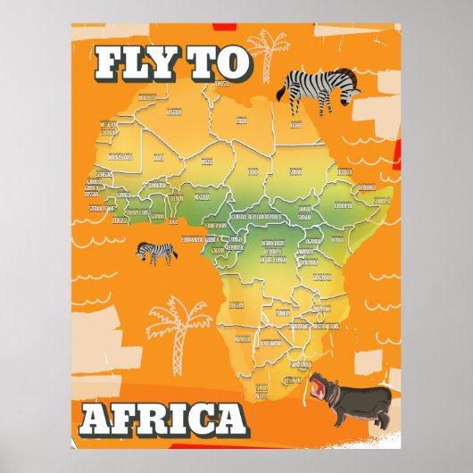 Kaart van Afrika Poster (Voorkant)