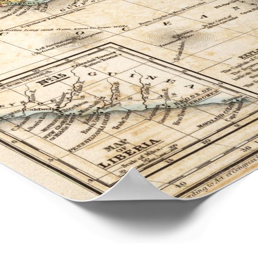 Kaart van Afrika Poster (Hoek)