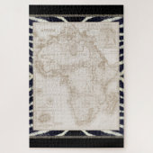 kaart van Afrika Sepia Tone Black White Zebra Legpuzzel (Verticaal)