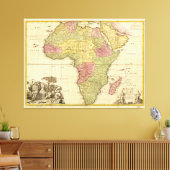 Kaart van Afrika van John Senex (1725) Canvas Afdruk (Insitu (Woonkamer))