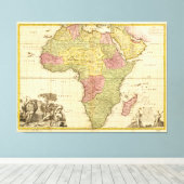 Kaart van Afrika van John Senex (1725) Canvas Afdruk (Insitu (Houten vloer))